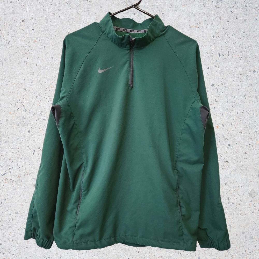 Nike Quarter Zip Windbreaker Green Size Small